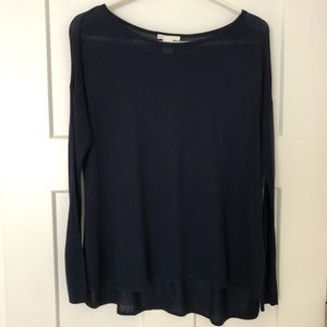H&M Basic, Long sleeve navy blue top, Size X-Small